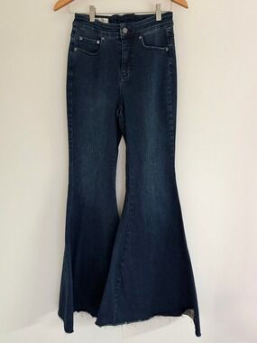 Free People CRVY Super High Rise Lace-Up Flare Jeans 27